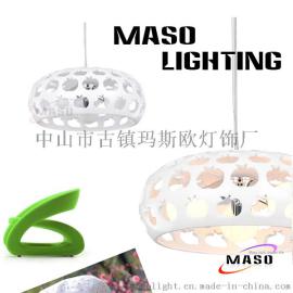 热卖苹果系列白色大款三头环保树脂灯罩餐厅吊灯玛斯欧灯饰 MS-P1035